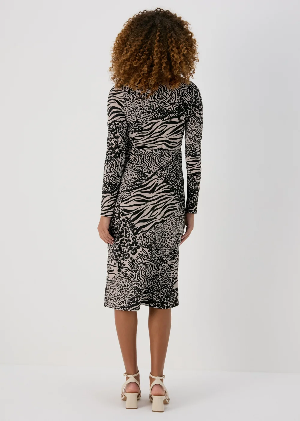 Stone Animal Print Jersey Wrap Dress - 8 Image 2