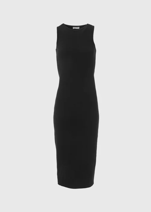 Black Midi Ribbed Dress - 8 Image 5