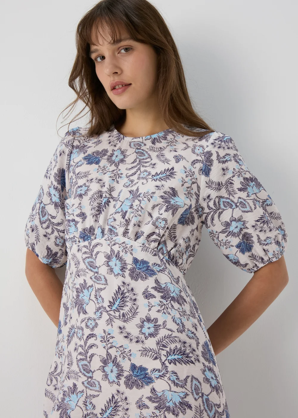 Blue Floral Mini Dress - 8 Image 3