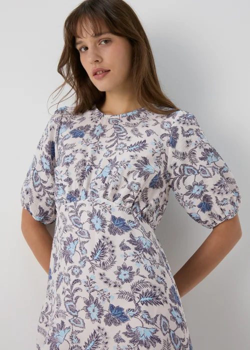 Blue Floral Mini Dress - 8 Image 3