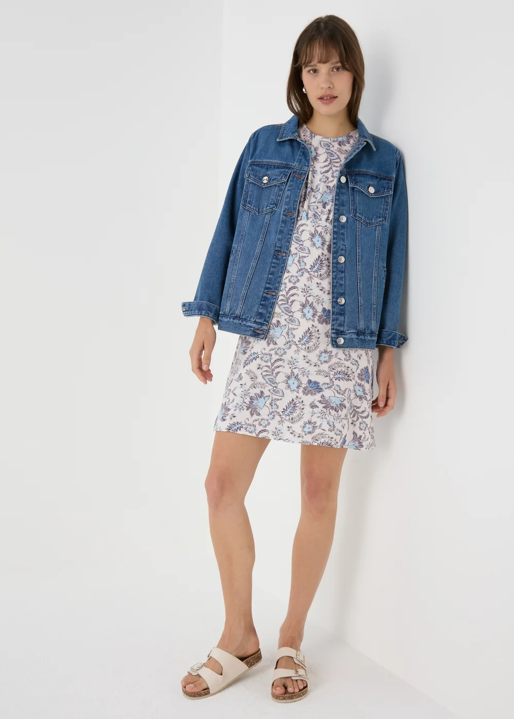 Blue Floral Mini Dress - 8 Image 4