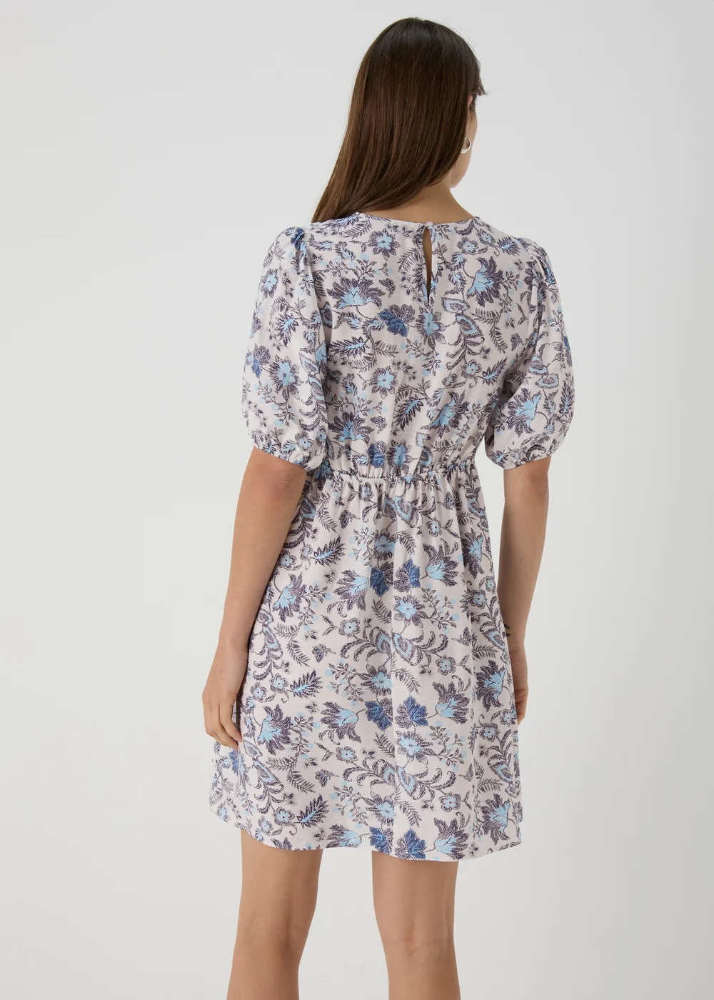 Blue Floral Mini Dress - 8 Image 2