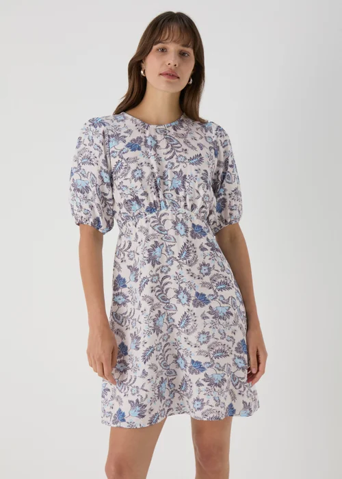 Blue Floral Mini Dress - 8 Image 1
