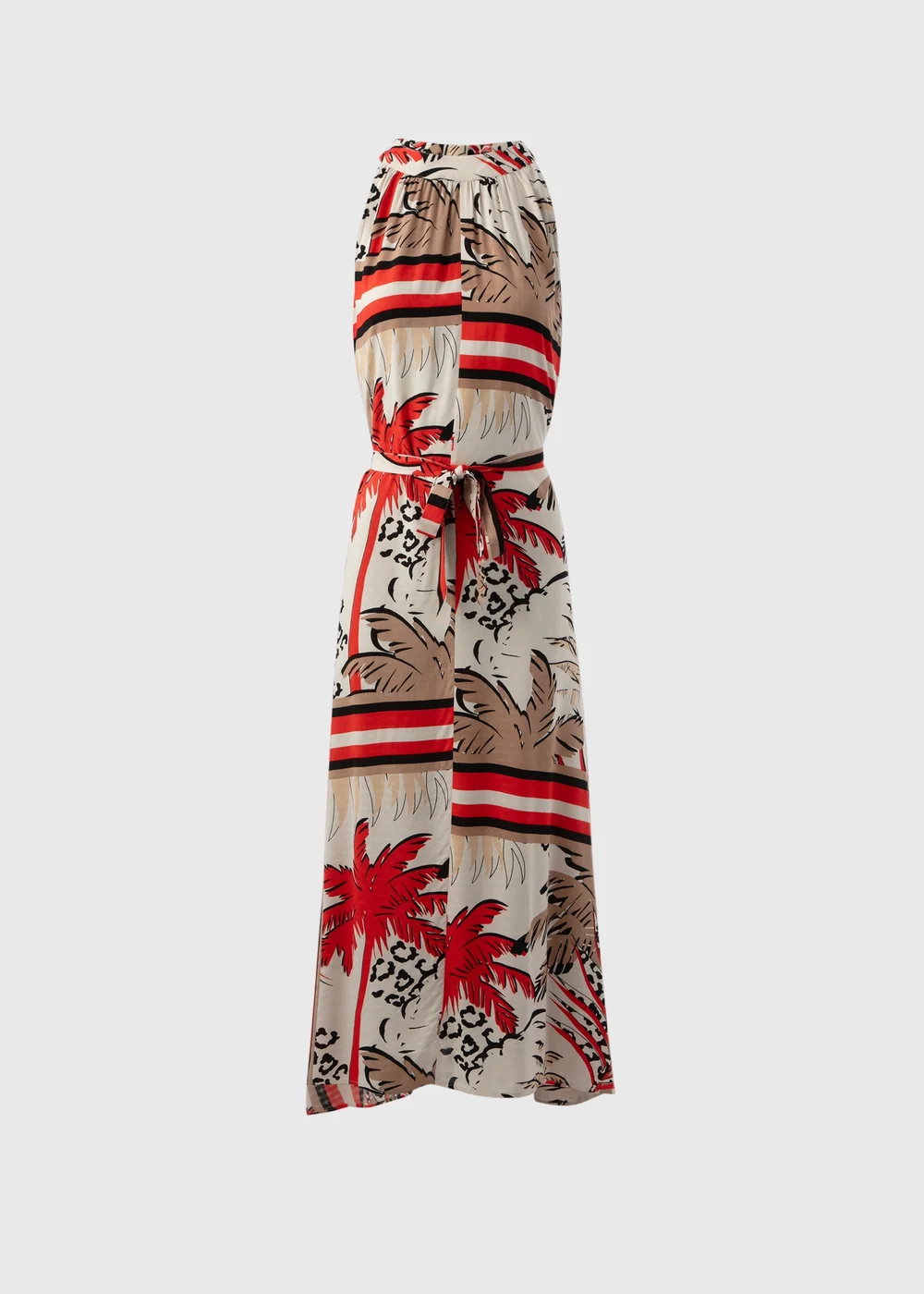 Papaya Petite Multicolour Scarf Print Halterneck Midi Dress - 6 Image 5