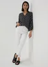 Black Mono Spots Viscose Blouse - Size 8 Image 4