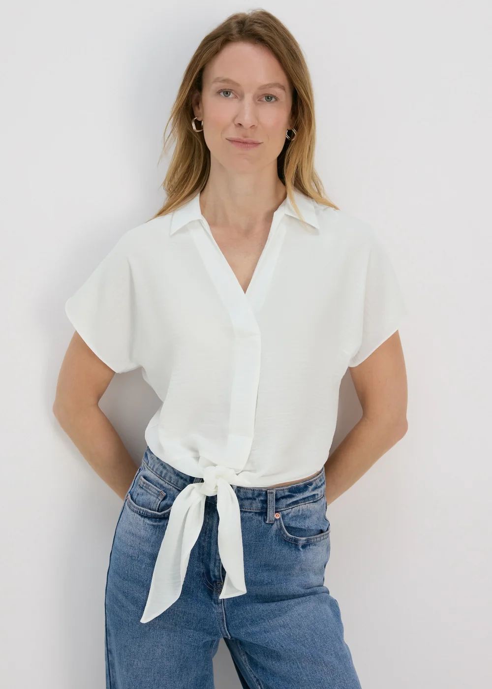 White Tie Waist Shirt - 8 Image 1
