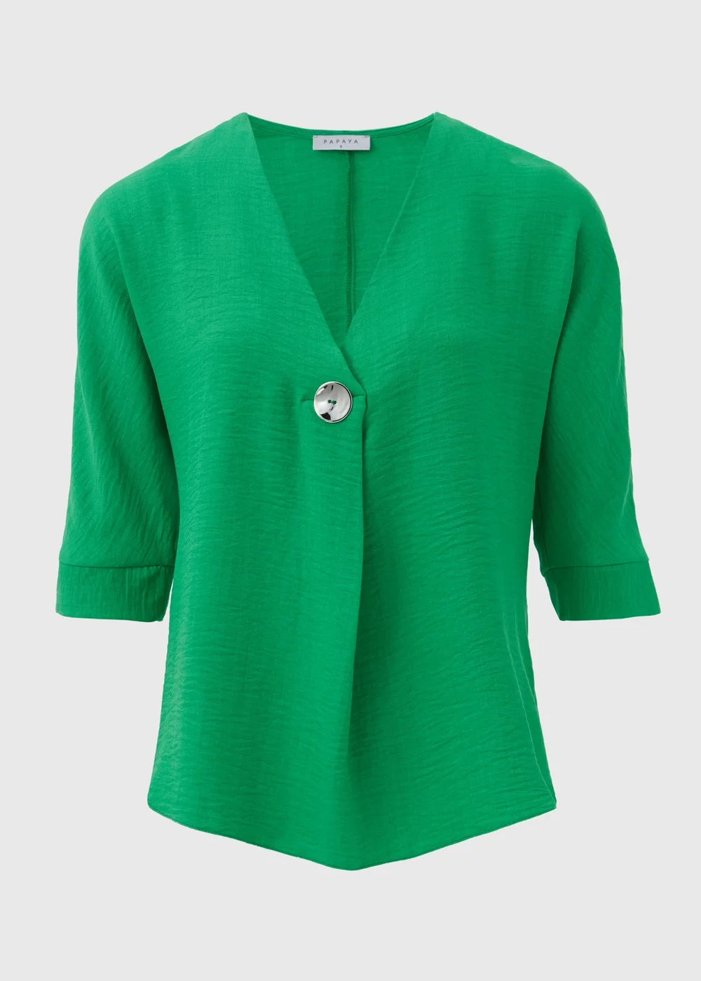 Green Button Detail Blouse - 8 Image 5