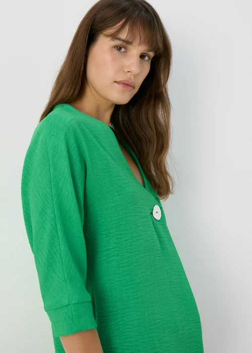 Green Button Detail Blouse - 8 Image 3