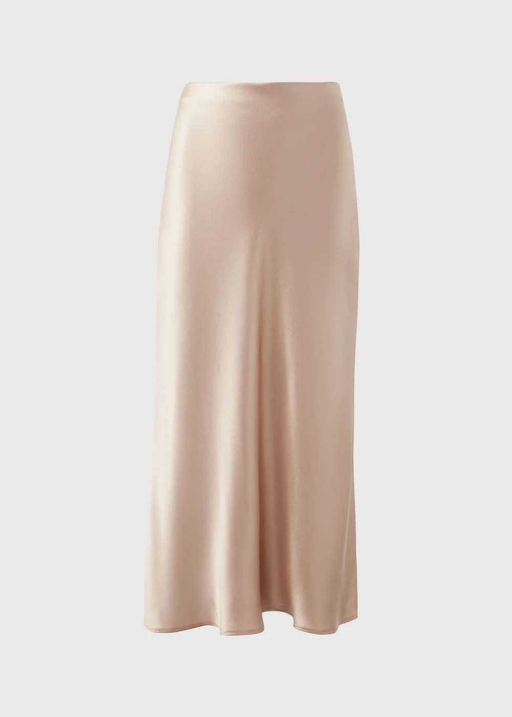 Champagne Satin Midi Skirt - 8 Image 5