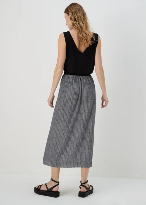 Grey Pleated Midi Jersey Skirt - Size 8 Image 2