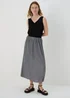 Grey Pleated Midi Jersey Skirt - Size 8 Image 1