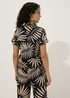 Black Leaf Print Co Ord Shirt - Size 8 Image 2