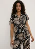 Black Leaf Print Co Ord Shirt - Size 8 Image 1