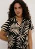 Black Leaf Print Co Ord Shirt - Size 8 Image 3