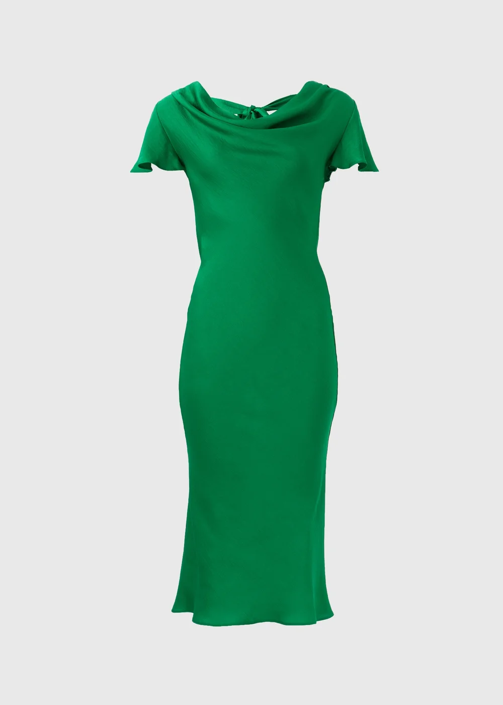 Green Tie Back Satin Dress - 8 Image 5