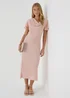 Blush Pink Tie Back Satin Dress - Size 8 Image 1