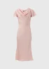 Blush Pink Tie Back Satin Dress - Size 8 Image 5