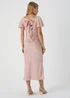 Blush Pink Tie Back Satin Dress - Size 8 Image 2