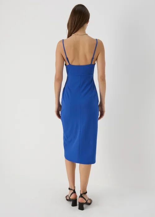 Blue Strappy Ruched Wrap Dress - 8 Image 2