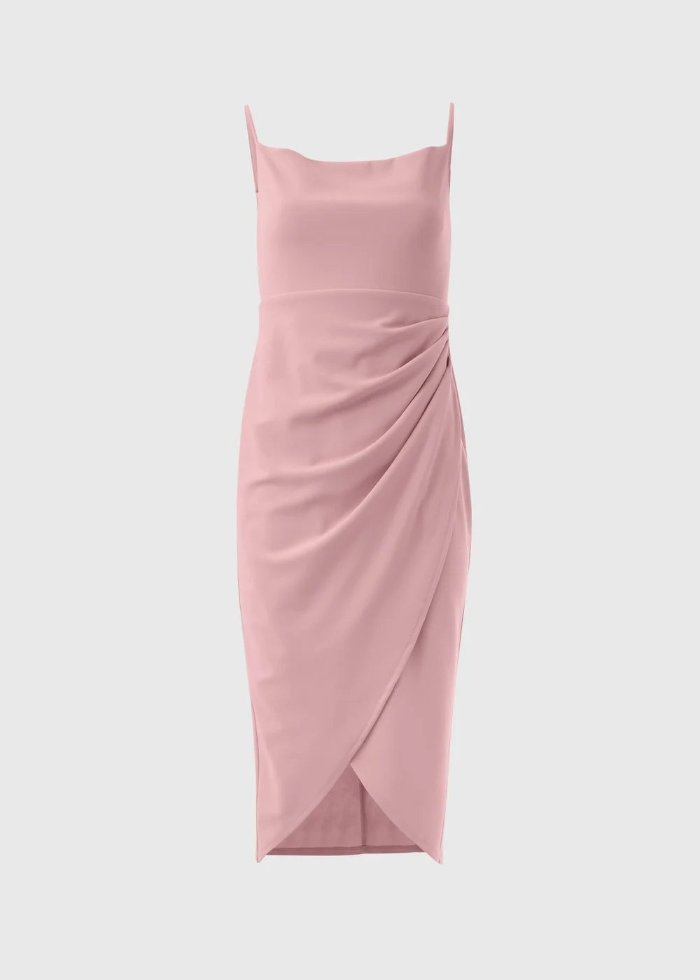 Blush Pink Strappy Ruched Wrap Dress - 8 Image 5