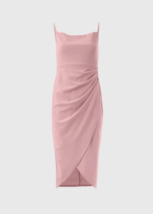 Blush Pink Strappy Ruched Wrap Dress - 8 Image 5