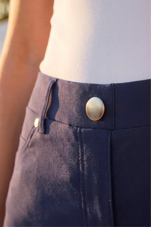 Roman Navy Elastic Waist Turn Up Stretch Shorts - 20 Image 4