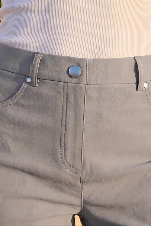 Roman Taupe Elastic Waist Turn Up Stretch Shorts - 10 Image 4