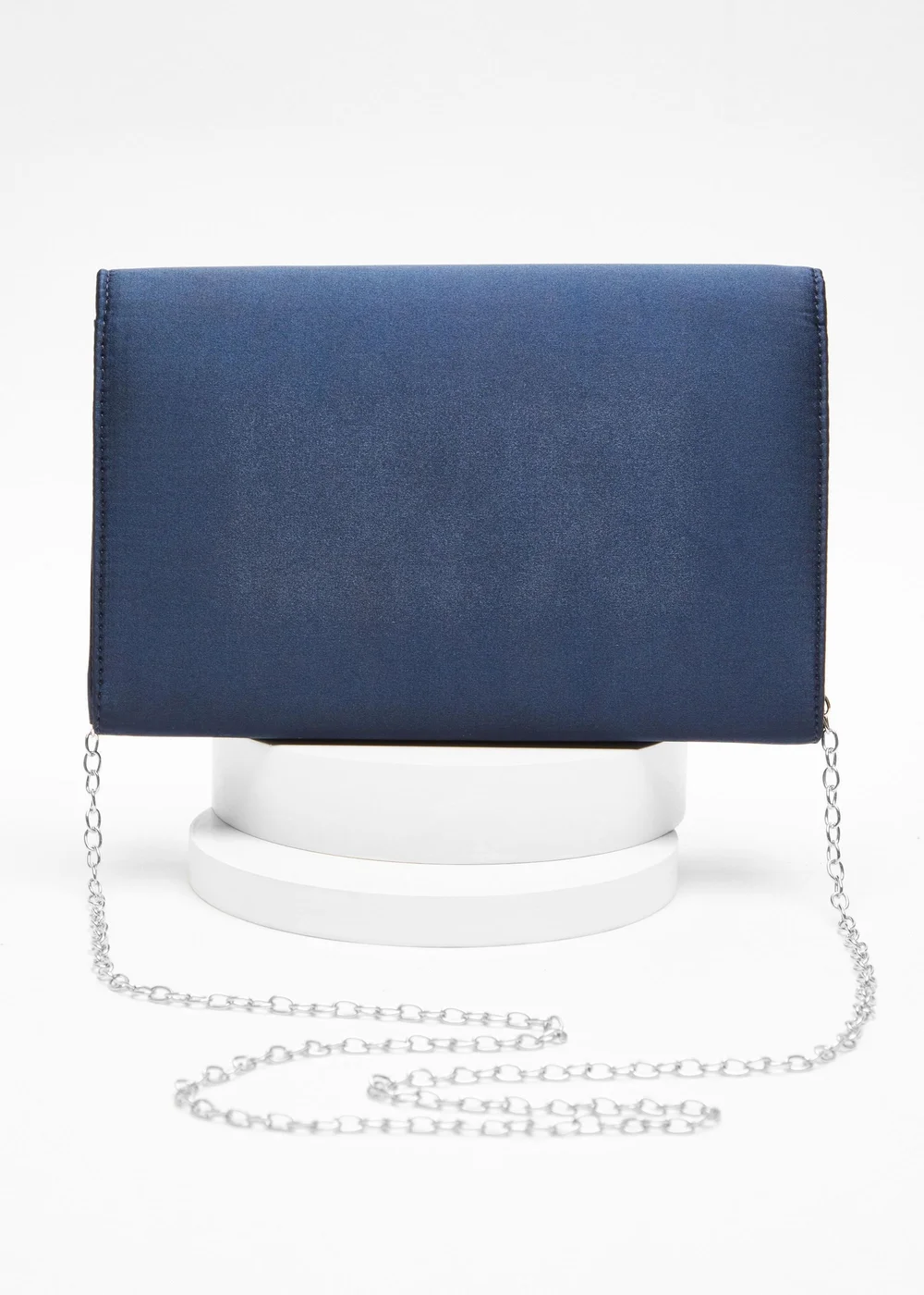 Quiz Navy Diamante Trim Clutch Bag - One Size Image 4