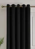 Laurence Llewelyn-Bowen Montrose Velvet Blackout Black Eyelet Single Panel Door Curtain - 66W X 84D (168x213) Image 2