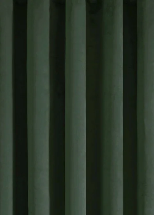 Laurence Llewelyn-Bowen Montrose Velvet Blackout Green Eyelet Single Panel Door Curtain - 66W X 84D (168x213) Image 3