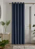 Laurence Llewelyn-Bowen Montrose Velvet Blackout Navy Eyelet Single Panel Door Curtain - 66W X 84D (168x213) Image 1