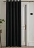 Fusion Strata Dimout Black Eyelet Single Panel Door Curtain - ZAJ Image 1