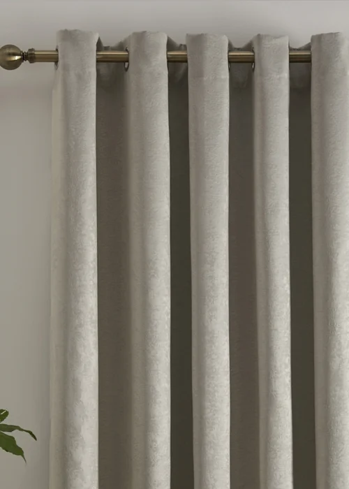 Fusion Strata Dimout Natural Eyelet Single Panel Door Curtain - 66W X 84D (168x213) Image 2