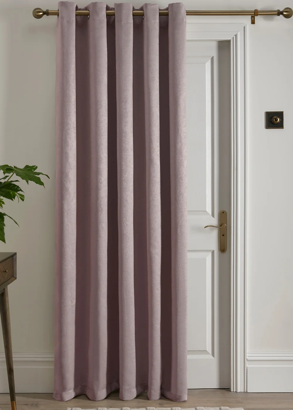 Fusion Strata Dimout Pink Eyelet Single Panel Door Curtain - ZAJ Image 1