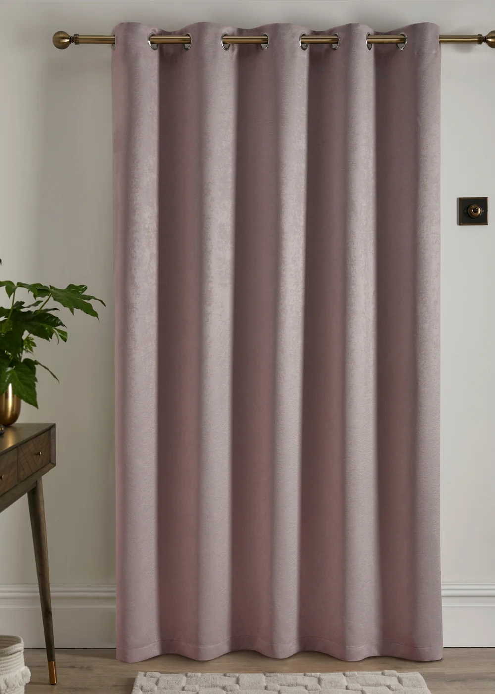 Fusion Strata Dimout Pink Eyelet Single Panel Door Curtain - ZAJ Image 3