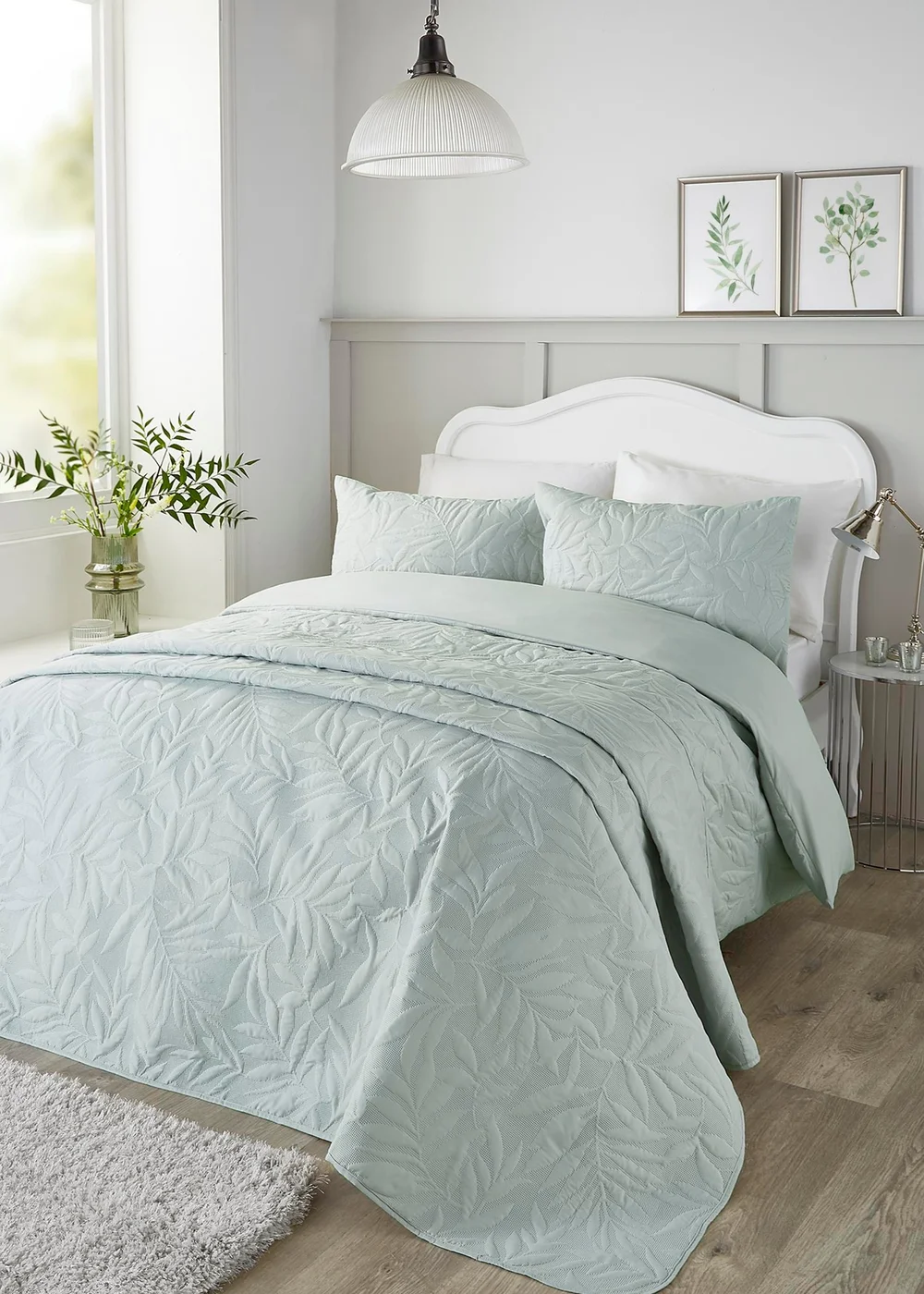 Serene Luana Soft Touch Pinsonic Green Bedspread - 200 x 230cm Image 1
