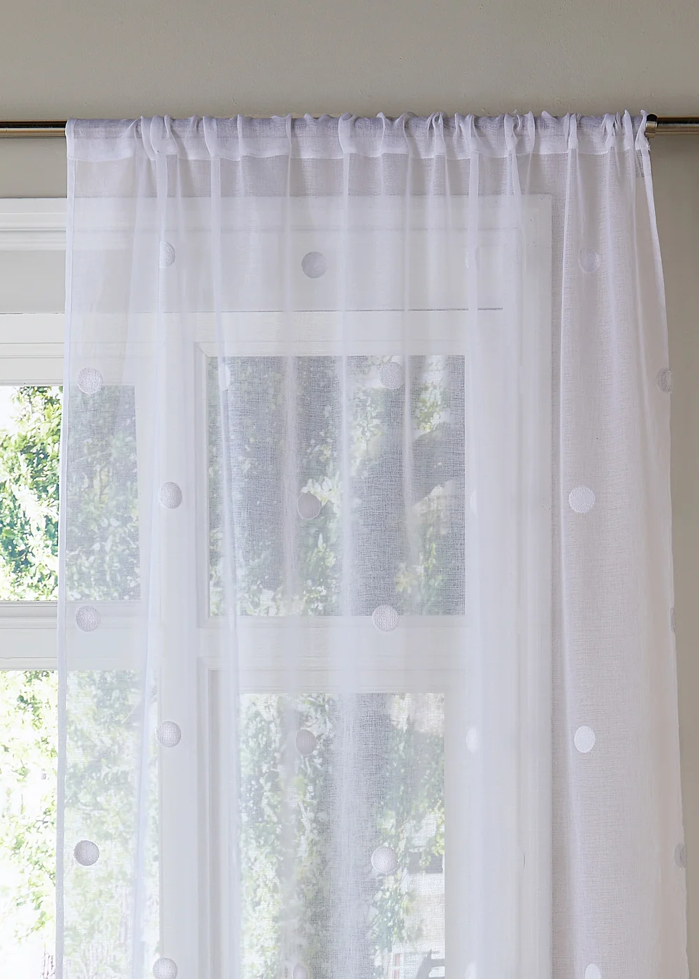 Appletree Boutique Zara White Voile Panel - 55W X 54D (140x137cm) Image 2
