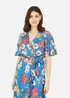 Mela Blue Bouquet Wrap Front Midi Dress - 10 Image 3