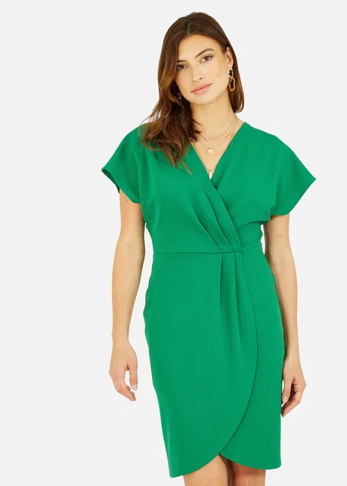 Mela Green Wrap Front Dress - 8 Image 3