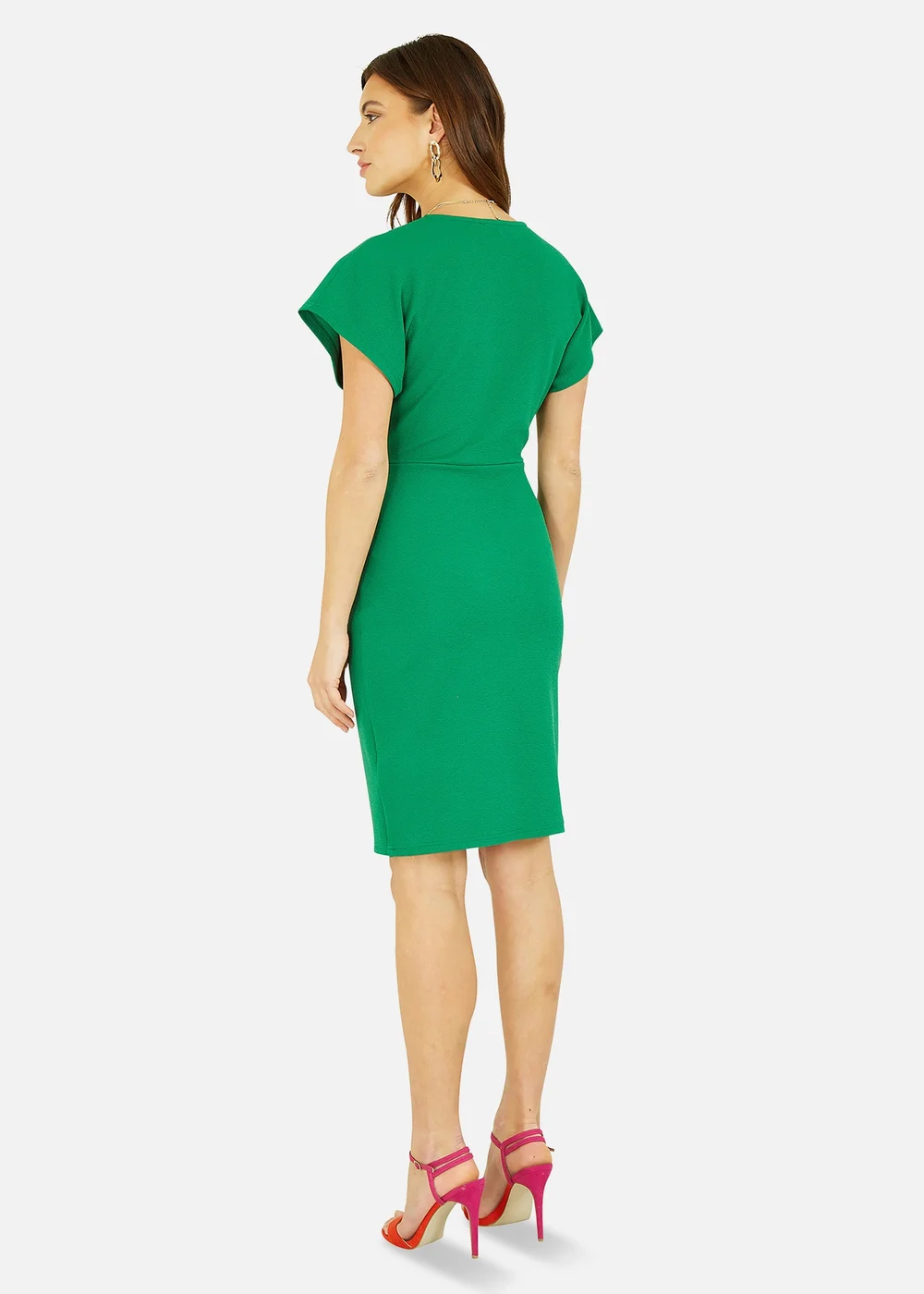 Mela Green Wrap Front Dress - 8 Image 2