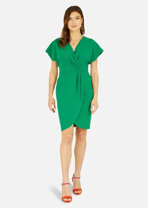 Mela Green Wrap Front Dress - 8 Image 1