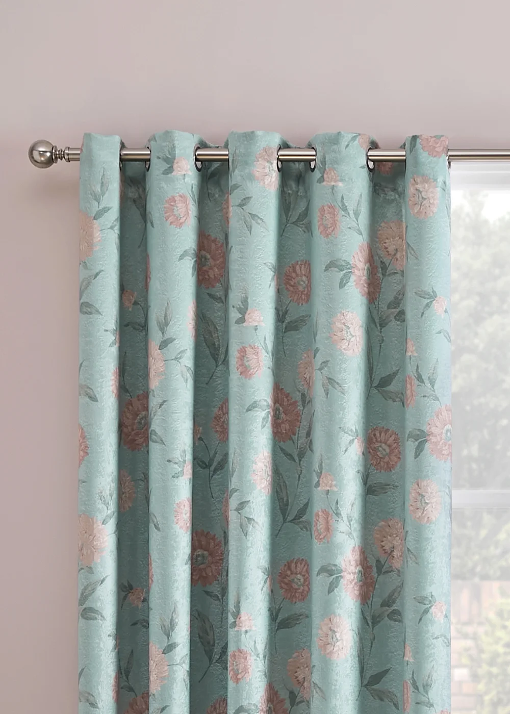Dreams & Drapes Dahlia Dimout Blue Eyelet Curtains - 46W X 54D (117x137cm) Image 2