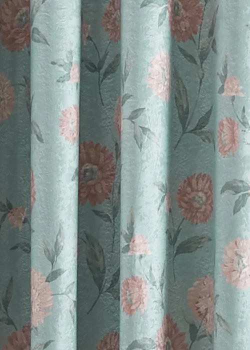Dreams & Drapes Dahlia Dimout Blue Eyelet Curtains - 46W X 54D (117x137cm) Image 3