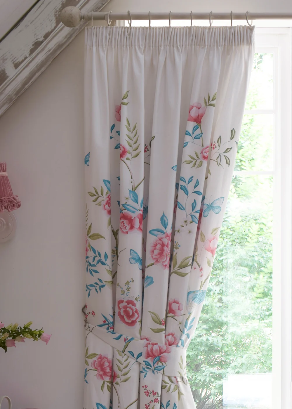 Dreams & Drapes Design Amelle Blue Pencil Pleat Curtains With Tie-Backs - 66W X 72D (168x183cm) Image 4