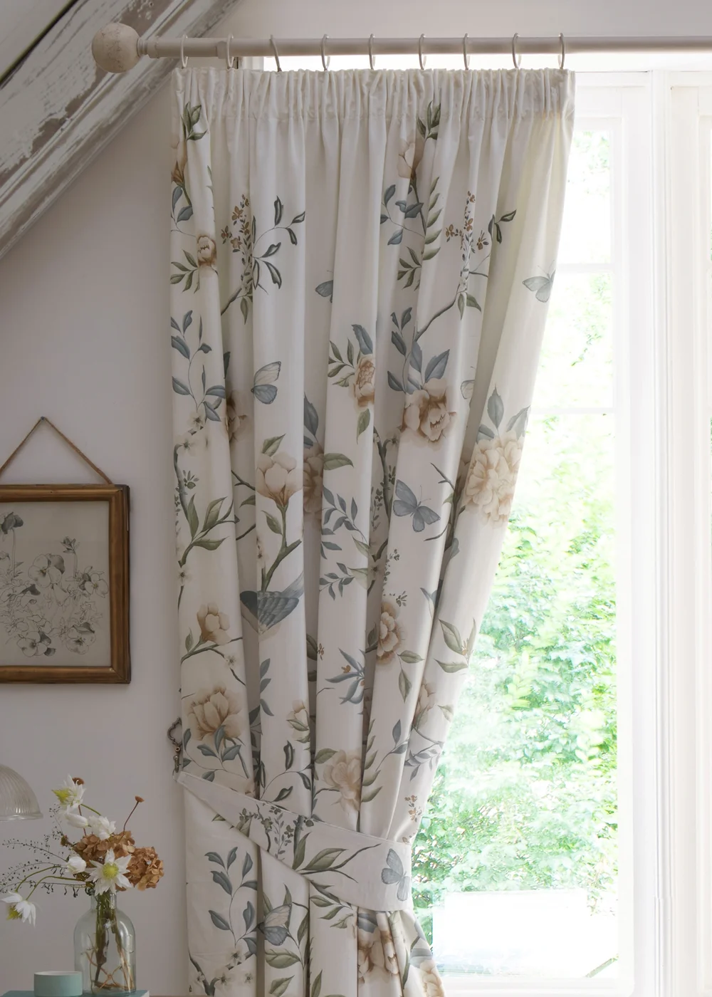 Dreams & Drapes Design Amelle Green Pencil Pleat Curtains With Tie-Backs - 66W X 72D (168x183cm) Image 4