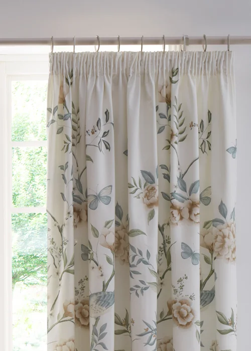 Dreams & Drapes Design Amelle Green Pencil Pleat Curtains With Tie-Backs - 66W X 72D (168x183cm) Image 2