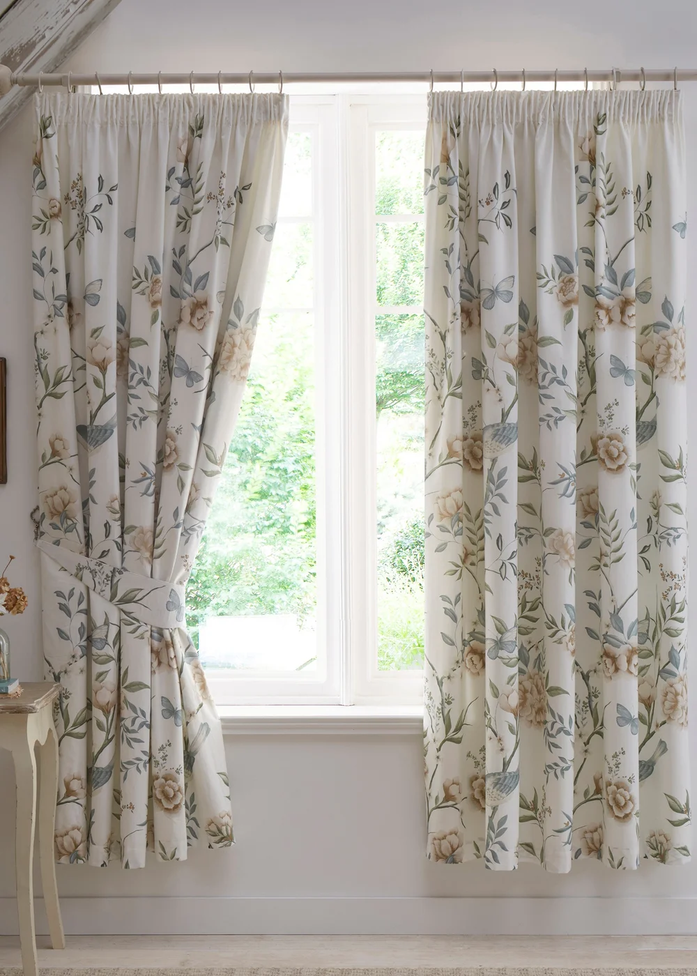 Dreams & Drapes Design Amelle Green Pencil Pleat Curtains With Tie-Backs - 66W X 72D (168x183cm) Image 1