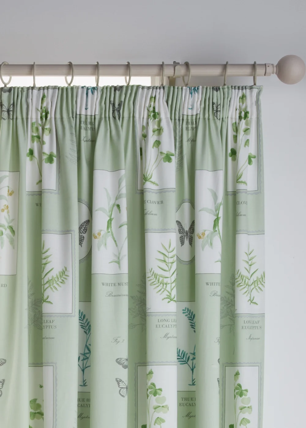 Dreams & Drapes Design Floral Garden Green Pencil Pleat Curtains With Tie-Backs - 66W X 72D (168x183cm) Image 2