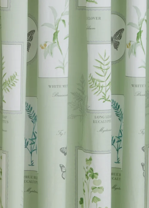 Dreams & Drapes Design Floral Garden Green Pencil Pleat Curtains With Tie-Backs - 66W X 72D (168x183cm) Image 4