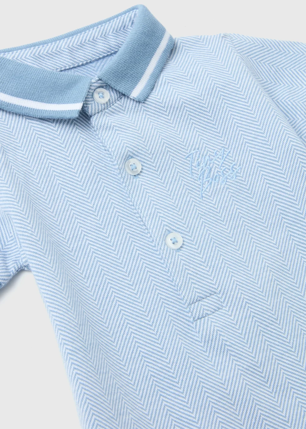 Baby Blue Tiny Boss Polo Romper (Newborn-18mths) - 0-3 months Image 2